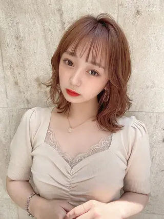 ミディアム カラー ヘアアレンジ 天神レイヤーカット No.1💖マユカのヘアスタイル