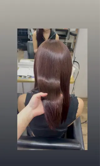 セミロング カラー 心寧 🤍ྀི🎀 梅田ベージュオリーブのヘアスタイル
