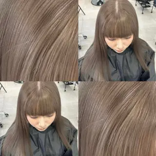ロング カラー saho😶️️꙳⟡ ミルクティーベージュのヘアスタイル