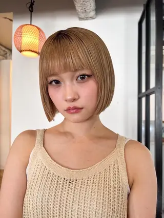 ミディアム カラー パーマ honen hairのヘアスタイル