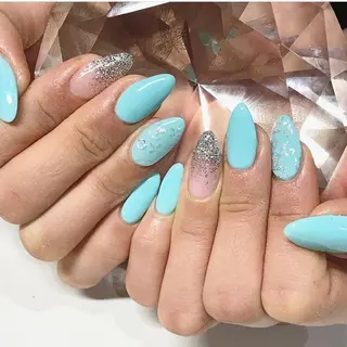 ネイル 渋谷／チップ長さ出し 👑アプレgel-xのネイルデザイン