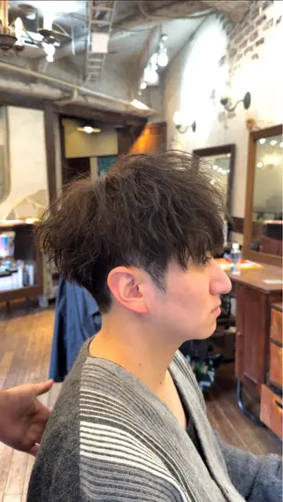 ショート メンズパーマ/ツイ スパ/波巻き/こころのヘアスタイル