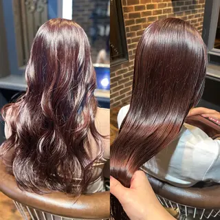 セミロング カラー ヘアアレンジ Rina🍒レイヤー 透明感ブリーチ💎のヘアスタイル