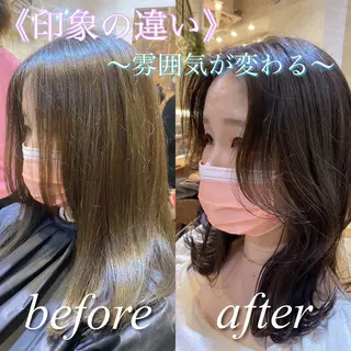 ミディアム カラー 韓国風ヘア✻透明感 カラー✻yukaのヘアスタイル