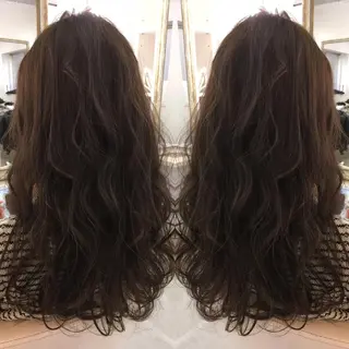 セミロング ロング カラー 髪質改善 中川 翔のヘアスタイル