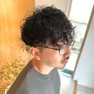 ミディアム パーマ メンズ 🔥メンズ特化/ パーマ＆カット🌀のヘアスタイル