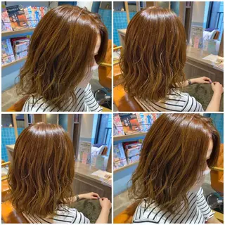 カラー 🩵盛れる顔周り/ 艶カラーemi🩵のヘアスタイル