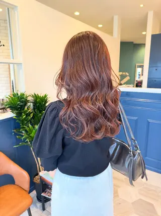 セミロング カラー 仲野 亜由美のヘアスタイル