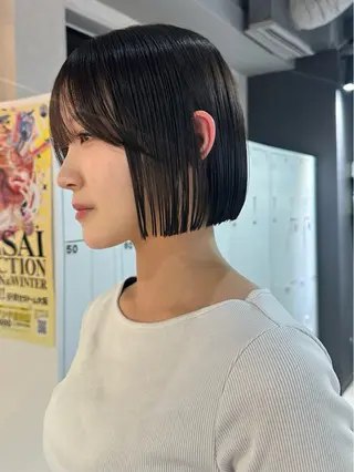 ショート 縮毛矯正✖️ボブ職人 【圧倒的朝楽ボブ】のヘアスタイル