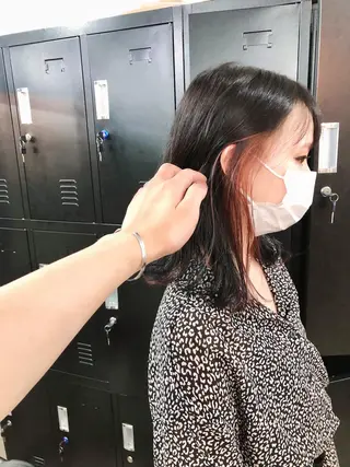 ミディアム カラー パーマ ヘアアレンジ メンズ キッズ ネイル マツエク・マツパ エビスザキレン／メン ズ／心斎橋🌳のヘアスタイル