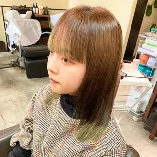 ミディアム カラー ウチダ ユウヤのヘアスタイル