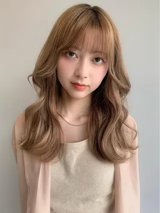 ミディアム カラー 透明感カラー✂︎ /縮毛矯正/YUKAのヘアスタイル