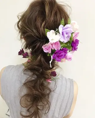 セミロング パーマ ヘアアレンジ ネイル マツエク・マツパ 吉川 宙翔のヘアスタイル