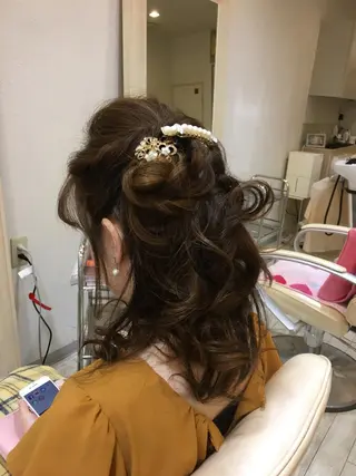 ミディアム ヘアアレンジ 堀 嘉照のヘアスタイル
