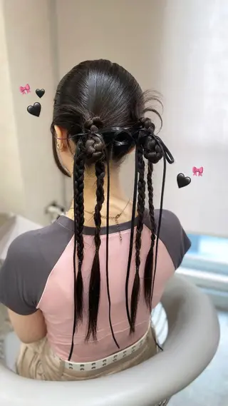 ロング ヘアアレンジ 新宿/韓国ヘア 中明度カラー/かやのヘアスタイル