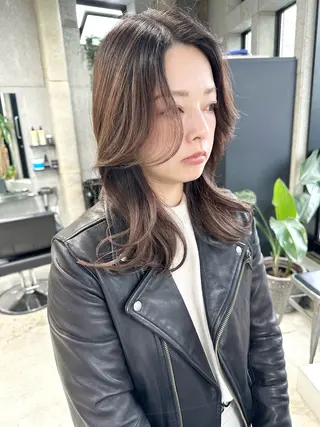 ミディアム カラー OVER→三軒茶屋 /縮毛矯正・髪質改善のヘアスタイル