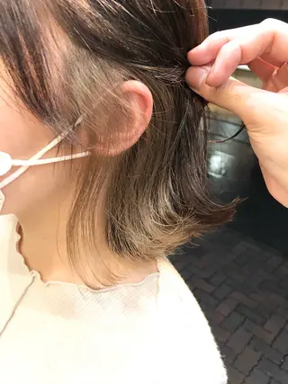 ショート カラー 葵/レイヤーカット/ 韓国風/透明感カラーのヘアスタイル