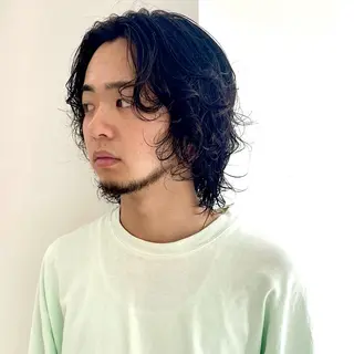 ミディアム パーマ メンズ 葵🫧髪質改善/ つや髪✨梅田のヘアスタイル