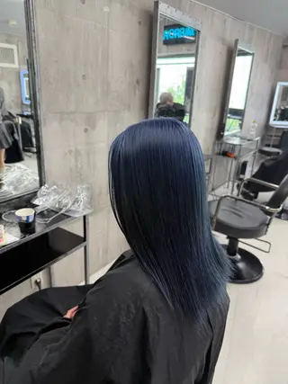 セミロング カラー メンズ ☁️かずき☁️青.紫 推し活カラー💫のヘアスタイル