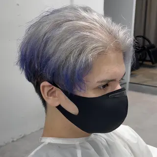 カラー メンズ アイブロウ 曲がる縮毛矯正 LIBER 岩名のヘアスタイル