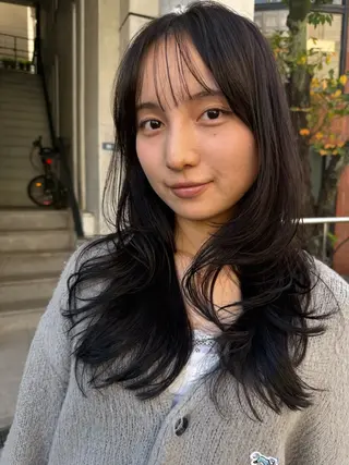 ロング レイヤーカット\ウル フ　chinatsuのヘアスタイル