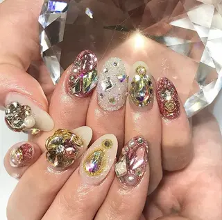 ネイル 渋谷／チップ長さ出し 👑アプレgel-xのネイルデザイン