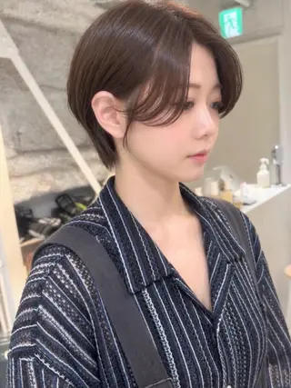 ショート カラー 骨格診断で絶対可愛い ✨丸みショート✨凌弥のヘアスタイル