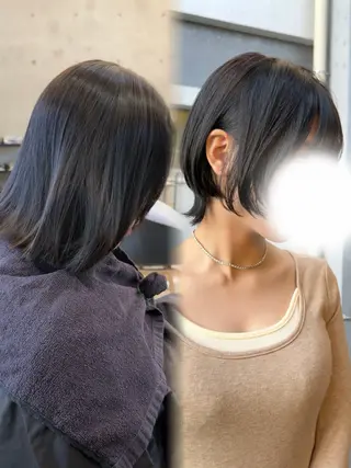 ショート ウルフ/レイヤー/ ブリーチカラーのヘアスタイル