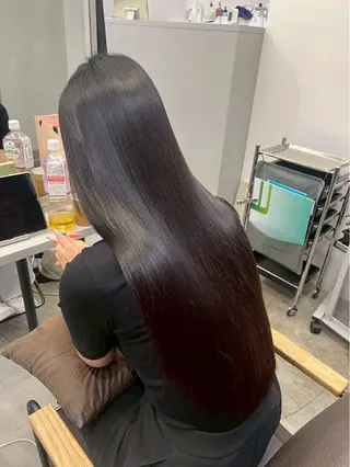 ロング パーマ 🍒モテ暖色カラー × うる艶✧ ゆなのヘアスタイル