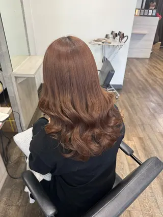 セミロング カラー Rena/韓国 /ワンホンヘアのヘアスタイル