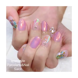 ミディアム ネイル 🐾enen style 🐾のネイルデザイン
