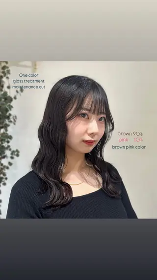 セミロング カラー モテhair♡.* マツエク/さくら🍨のヘアスタイル