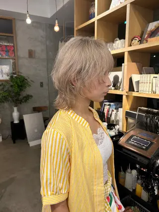 ミディアム ⭐️植田瑠菜⭐️ カラー／縮毛矯正のヘアスタイル