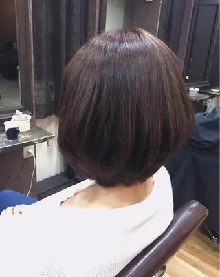 ショート カラー パーマ 髪質改善🩵艶髪 ストレート🩵山口のヘアスタイル