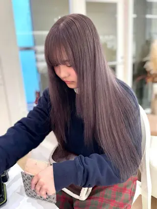 ロング カラー NANO/ ブリーチ×レイヤーのヘアスタイル