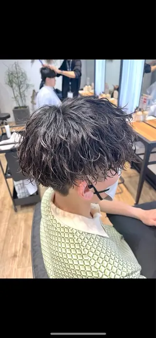 ミディアム パーマ メンズ メンズカット/パーマ 久田良和のヘアスタイル