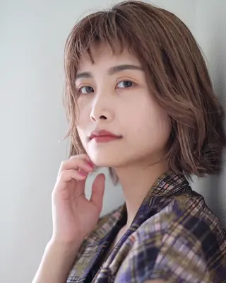 ミディアム カラー パーマ ヘアアレンジ メンズ キッズ ネイル マツエク・マツパ 藤井 仁紀のヘアスタイル