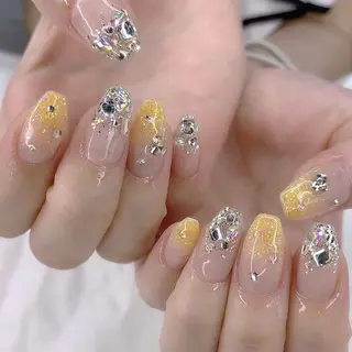 ネイル 渋谷／チップ長さ出し 👑アプレgel-xのネイルデザイン