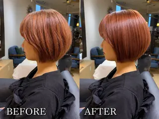 ショート ボブカット艶髪 矯正濱川響太のヘアスタイル