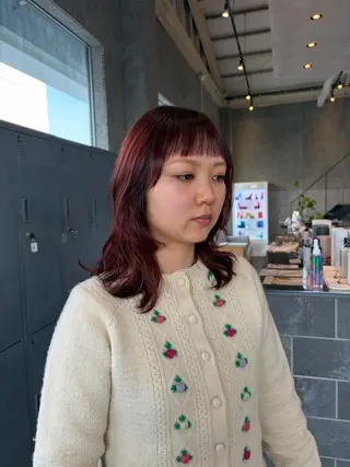 ミディアム カラー 透けるカラー 🫧かふうのヘアスタイル