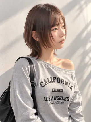 ミディアム 似合わせボブ レイヤーKOUGAのヘアスタイル
