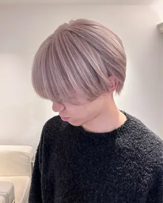 ショート カラー メンズ ブリーチ特化 ハイトーンRYOYAのヘアスタイル