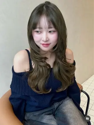 ロング カラー ヘアアレンジ メンズ ‎透明感×艶髪 ‎🫒maki🎀のヘアスタイル