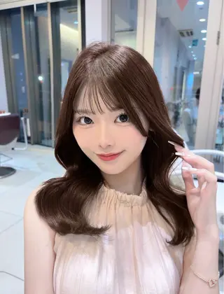 セミロング 韓国風レイヤー/ 銀座🤍Fukaのヘアスタイル