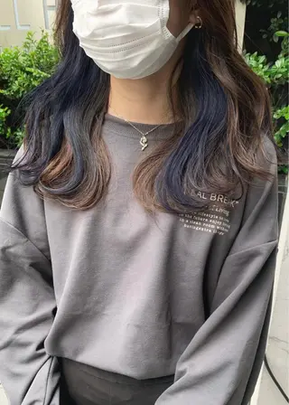 セミロング カラー 矢野 晃平のヘアスタイル