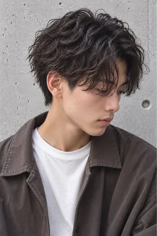 ミディアム パーマ メンズ ORI. men’s hairのヘアスタイル