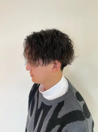 ショート パーマ メンズ ダブルカラー/ レイヤー🍒齋藤 澪のヘアスタイル