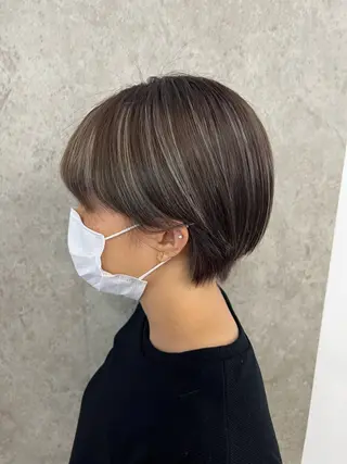 ショート カラー パーマ ヘアアレンジ ショートヘア原宿 fifth コシのヘアスタイル