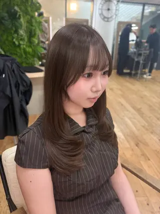 セミロング カラー 🤍韓国ヘア/ かえで🤍のヘアスタイル