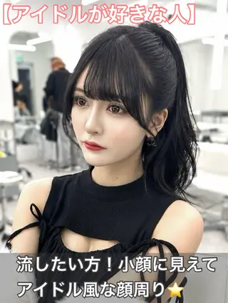 ミディアム カラー 盛れる顔周り✨韓国 レイヤーkanatoのヘアスタイル